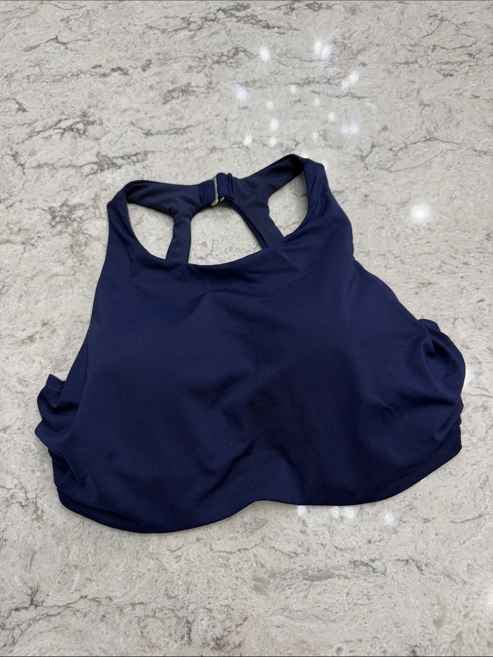 Athleta Brand Navy High-Neck Racerback Bathing Suit Top